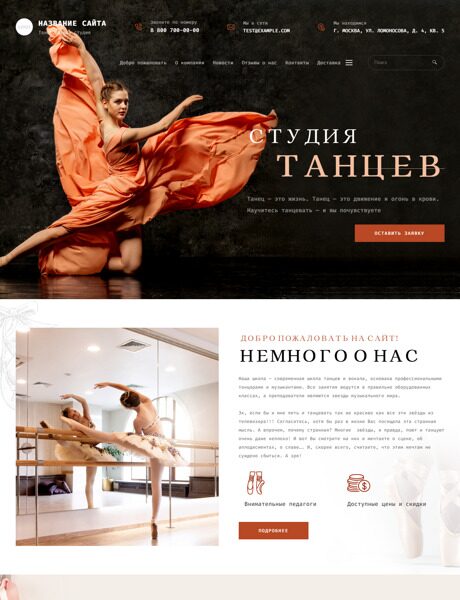 Готовый Сайт-Бизнес № 4015751 - Школа танцев (Превью)