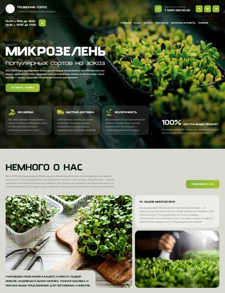 Готовый Сайт-Бизнес № 8489141 - Микрозелень (Превью)