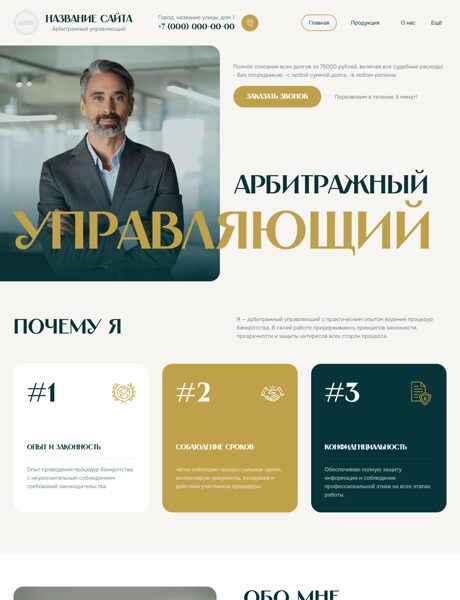 Готовый Сайт-Бизнес № 8508822 - Арбитражный управляющий (Превью)